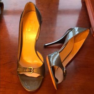 Prada silver heeled sandals